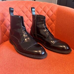 Men’s Dr. Martens side zip black leather boots. Size 13.